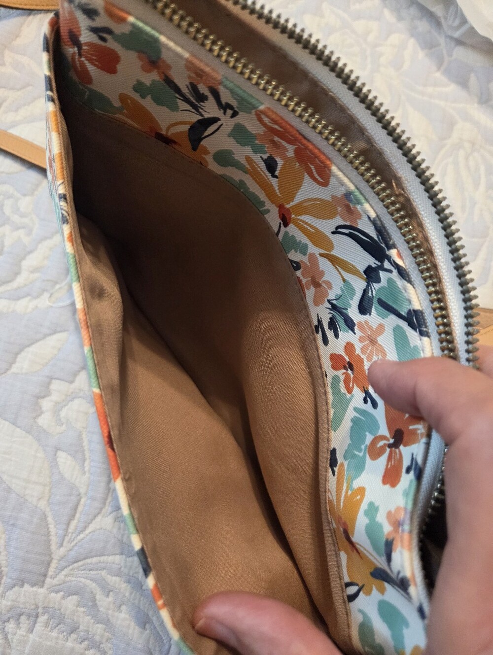 nanette lepore Floral Crossbody in Multi Color with Tan Strap - Picture 6 of 6